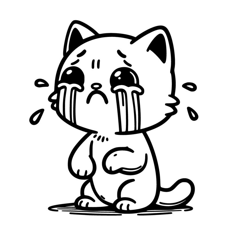 a cat is crying