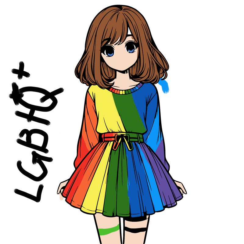 realistic girl with a skirt on