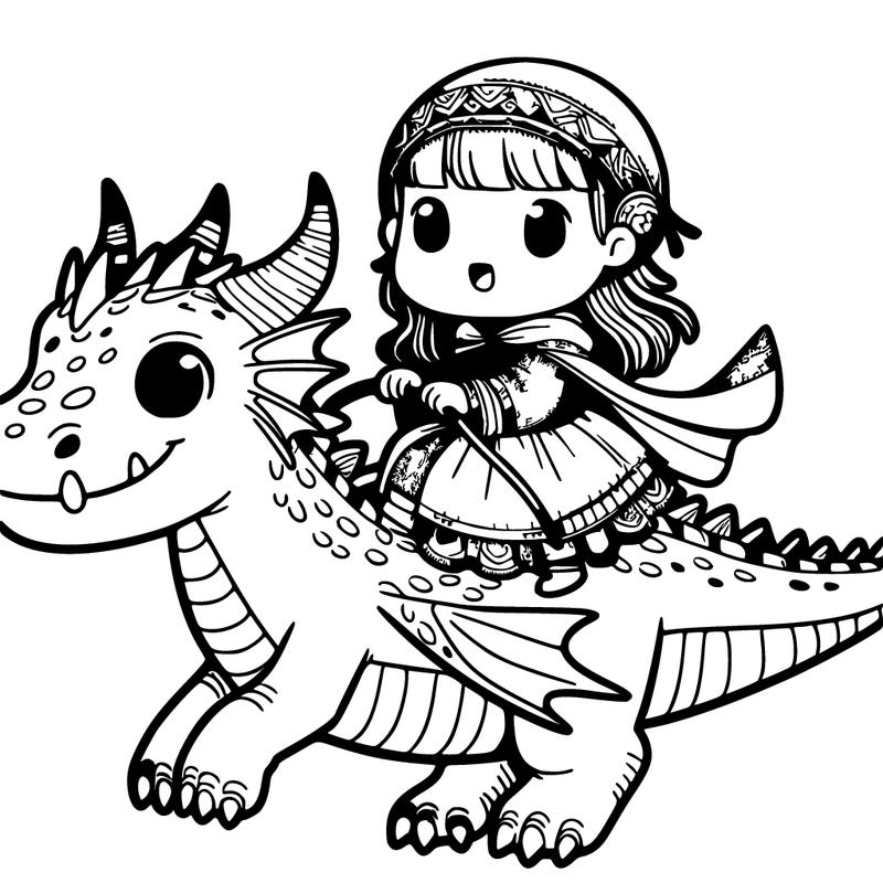girl riding a dragon