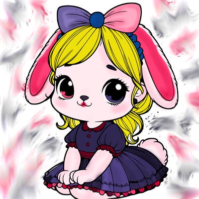 cute easter bunny girl realistic