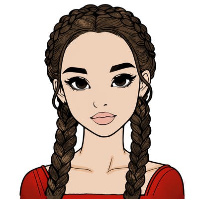 realistic girl with braids