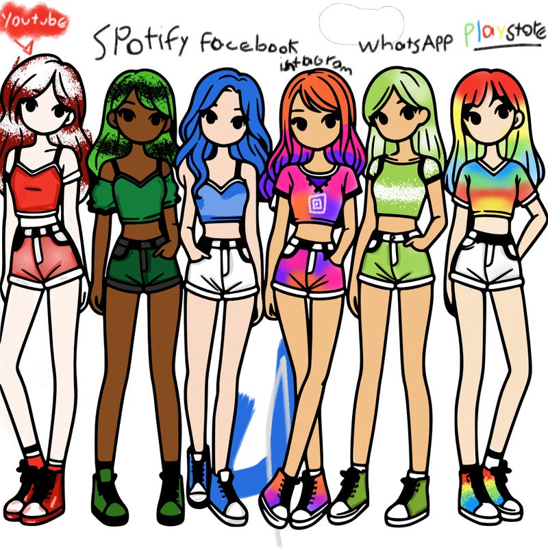 a group of girls wearing crop tops and shorts