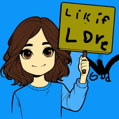 realistic girl holding up a sign