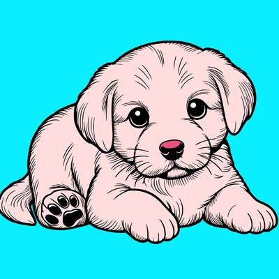 a cute realistic puppy