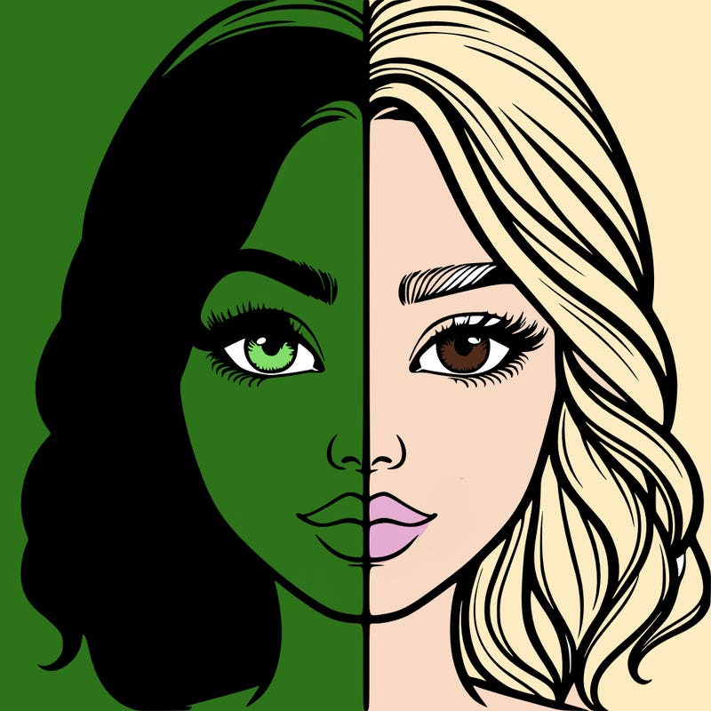 realistic girl split half