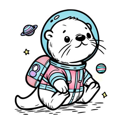 otter in a space suit