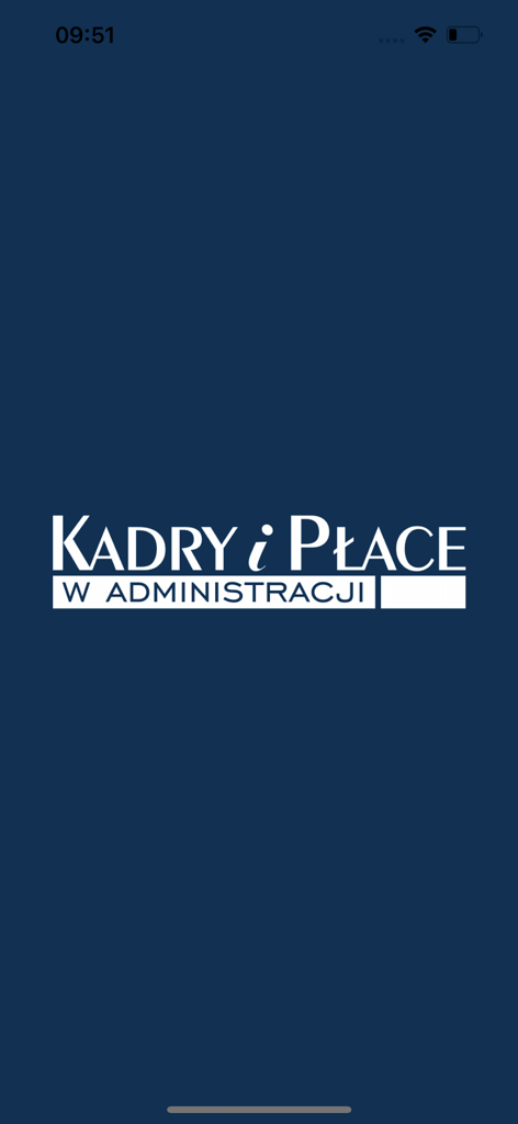 Splash screen of Kadry i Place w Administracji app with logo