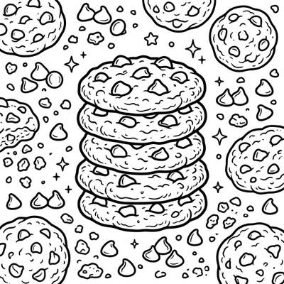 Satisfy your sweet tooth with this charming chocolate chip cookies coloring page! It’s a delightful design, perfect for anyone who loves baking or enjoys a comforting treat.
