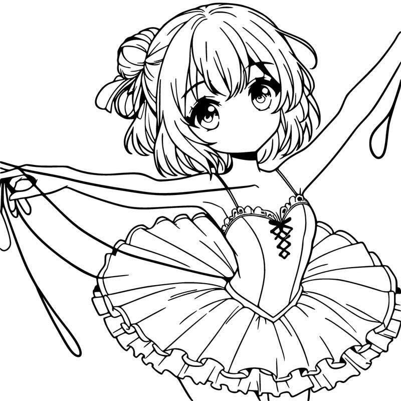 anime ballerina with a string