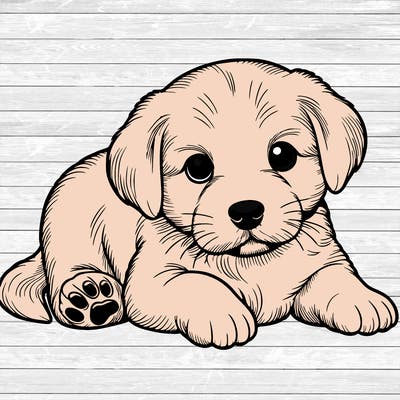 a cute realistic puppy