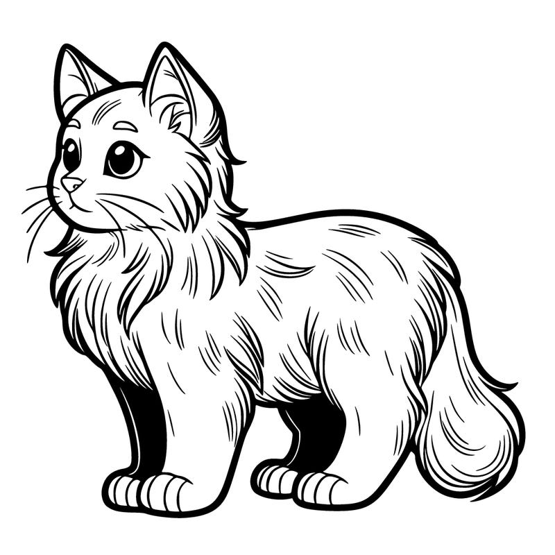 cat thin fur side view