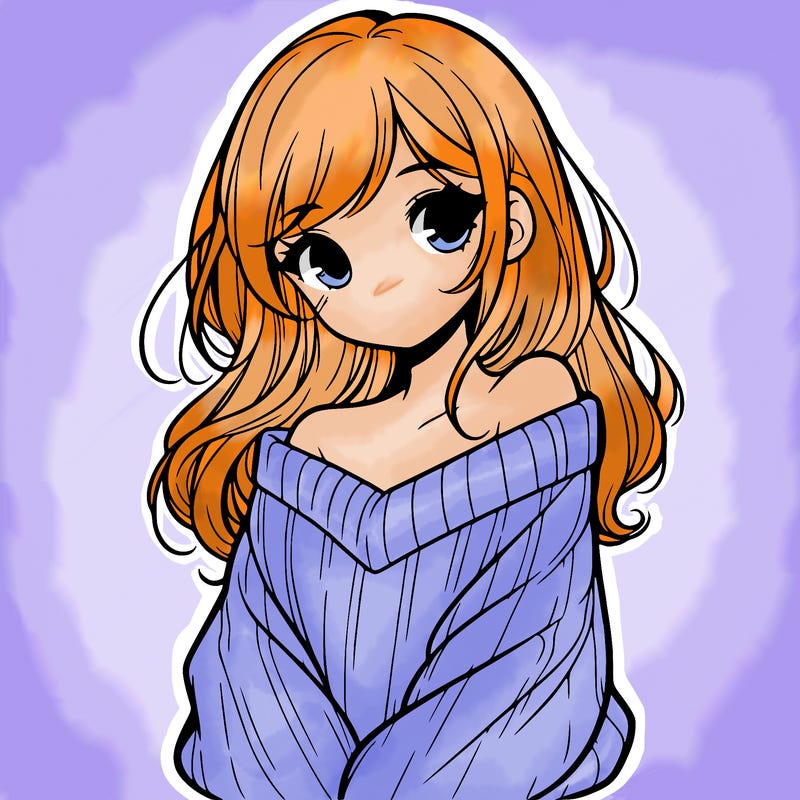 shy pretty girl wearing a sweater that is falling off one shoulder portrait