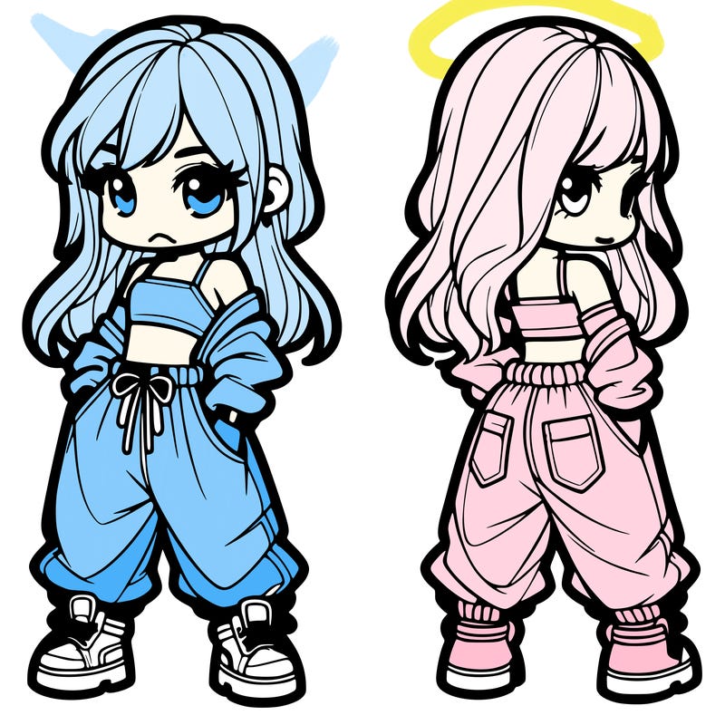 girl in crop top and baggy pants