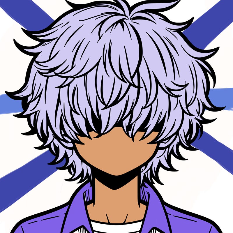 manga boy fluffy hair covering his eyes