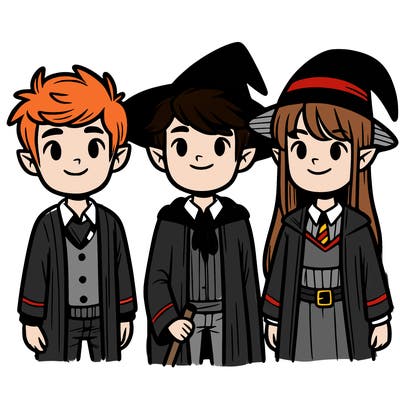 harry potter hermione granger and ron weasley standing togerther