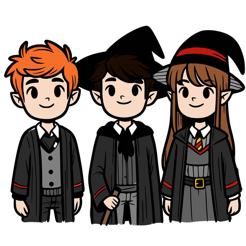 harry potter hermione granger and ron weasley standing togerther