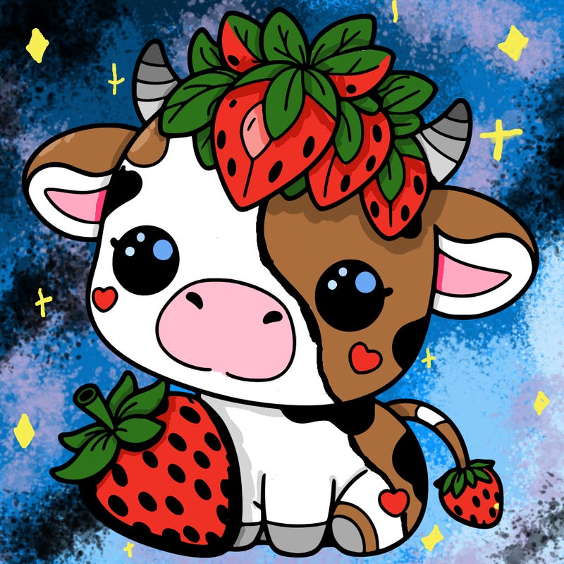 cute strawberry cow