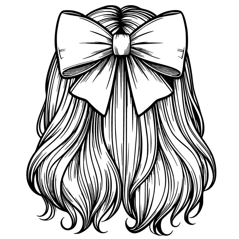a realistic bow in girls hair