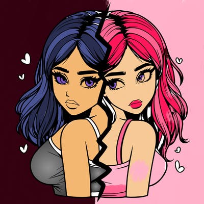 realistic girl split