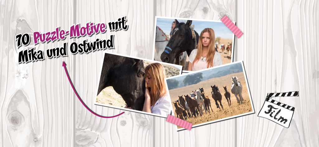 Ostwind - A collection of 70 horse-themed puzzle motifs from the Windstorm movie featuring Mika and her horse Ostwind.
