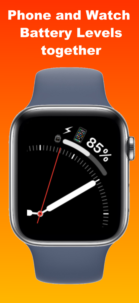 Watch 4 my Phone - Lost Alert - Esfera de Apple Watch mostrando los niveles de batería del teléfono y del reloj juntos en una complicación