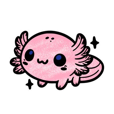 cute easy baby axolotl