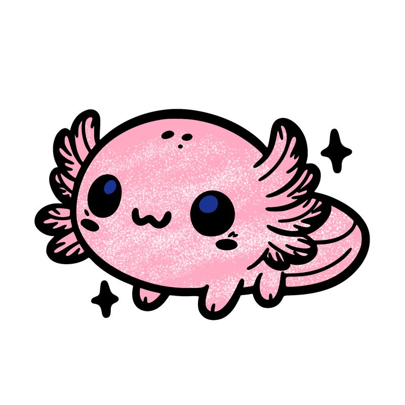 cute easy baby axolotl