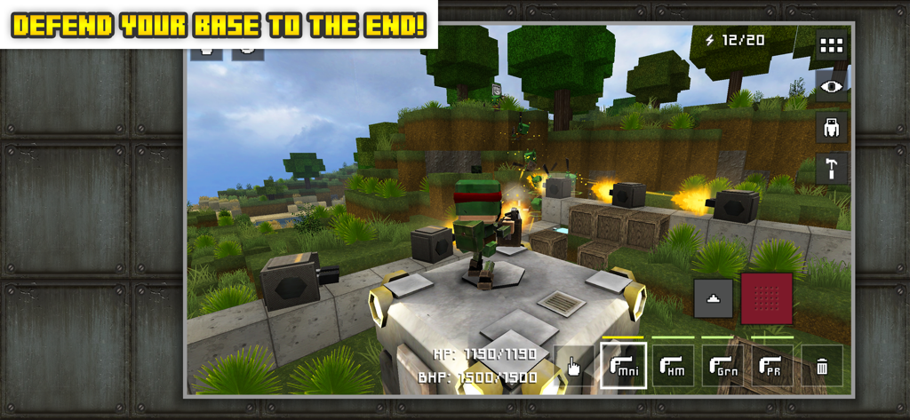 Block Fortress - A blocky character defends a voxel fortress using automated turrets in Block Fortress.