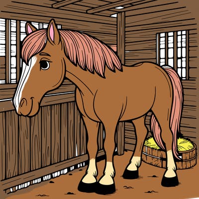horse in the stable