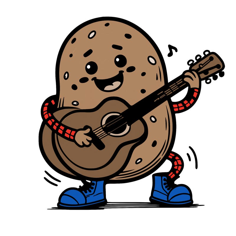 potato playing guitar