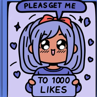 a girl saying please get me to 100 likes
