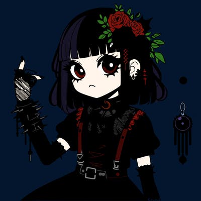 goth anime girl