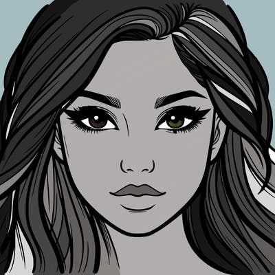 realistic girl with graphic eyeliner