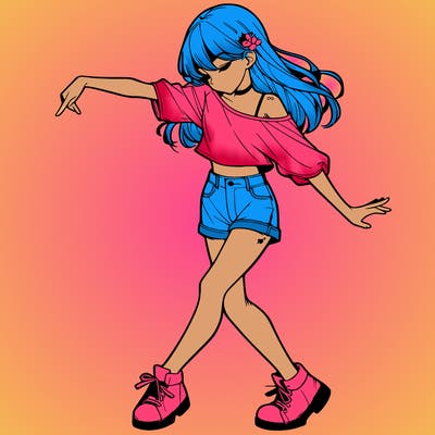 realistic girl danceing
