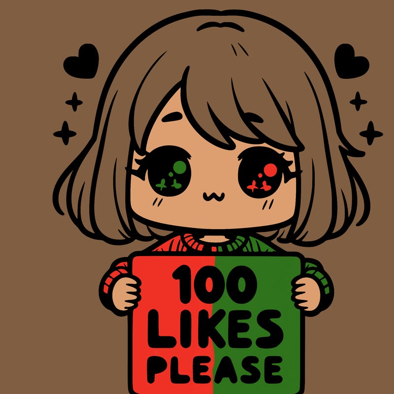 cute girl holding a sign saying 100 likes please