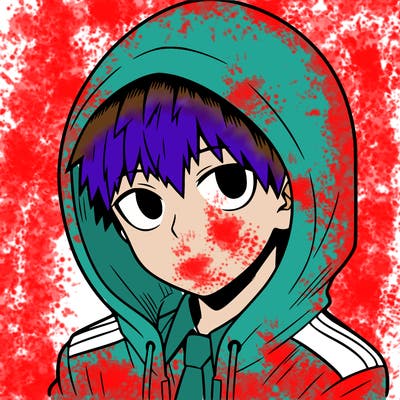 manga character with a hoodie