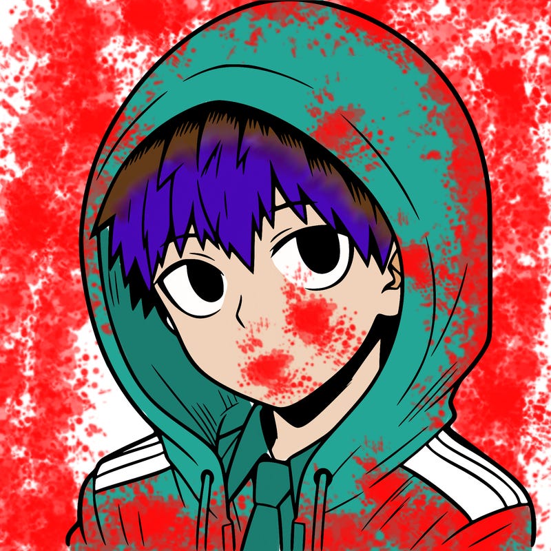 manga character with a hoodie