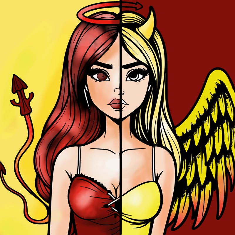 devil vs angel realistic girl