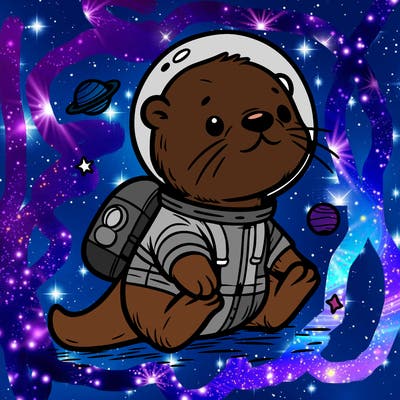 otter in a space suit