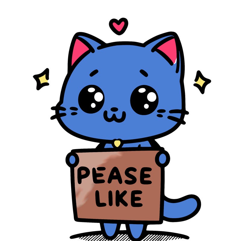 cute cat holding up a sign that says please like