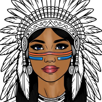realistic native american woman