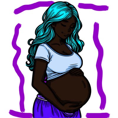 woman heavily pregnant realistic