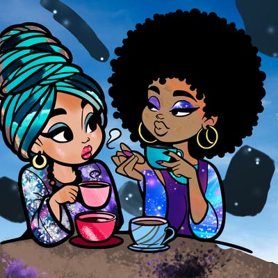 black women drinking tea