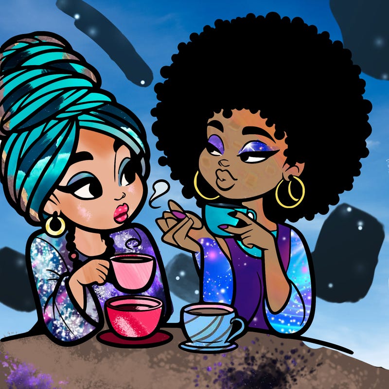 black women drinking tea