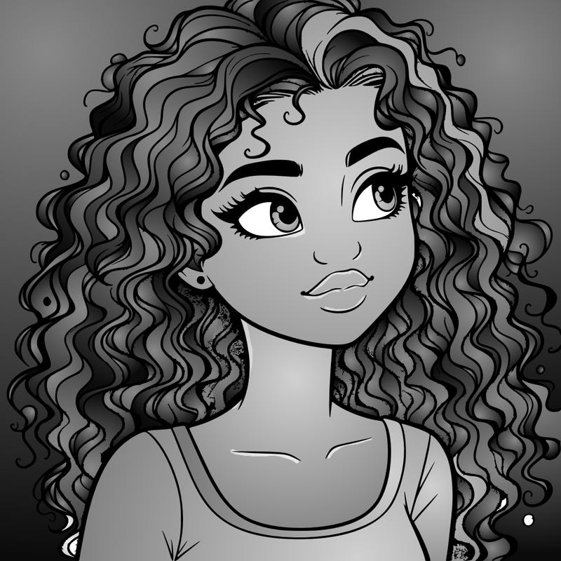 realistic girl with curly hair