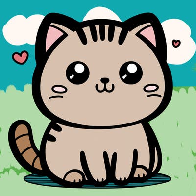 cute cat easy drawing