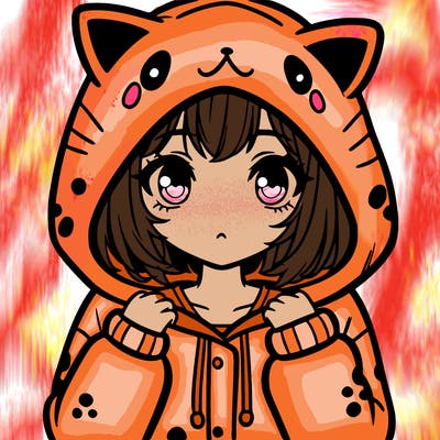 a girl with a animal hoodie