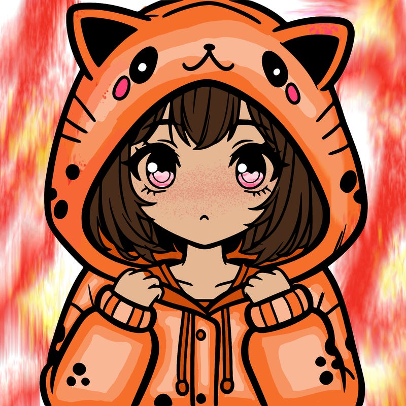 a girl with a animal hoodie