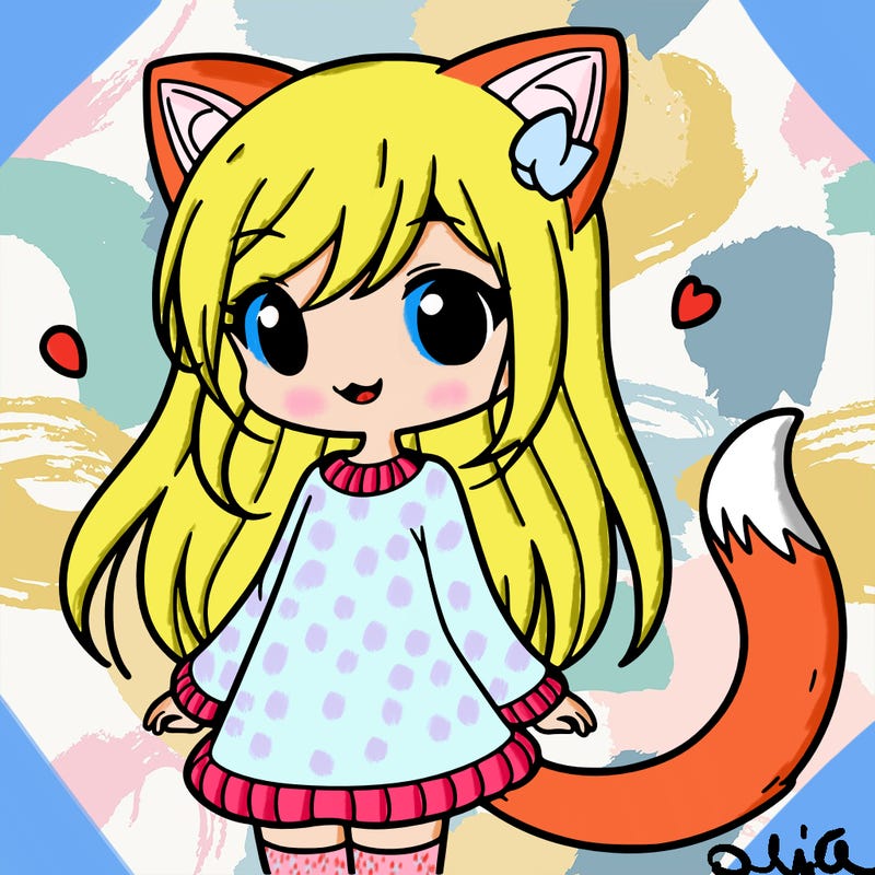 girl with cat ears and tail
