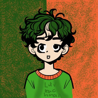 realistic, looking boy with curly hair.